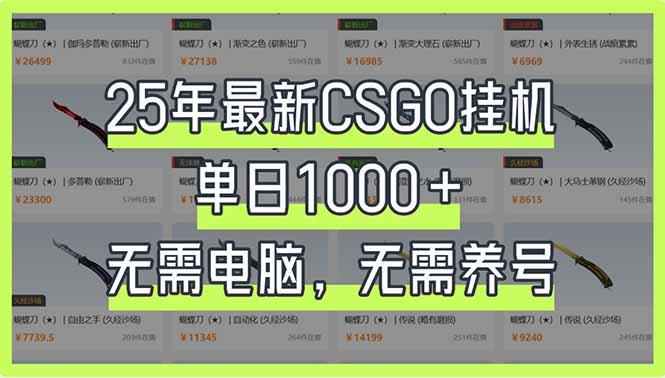 (14178期)25年最新CSGO挂机系统,单日1000+,无需电脑,无需养号,0基础可上手-网创联盟