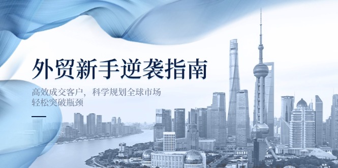 (14201期)外贸新手逆袭指南:高效成交客户,科学规划全球市场,轻松突破瓶颈-网创联盟