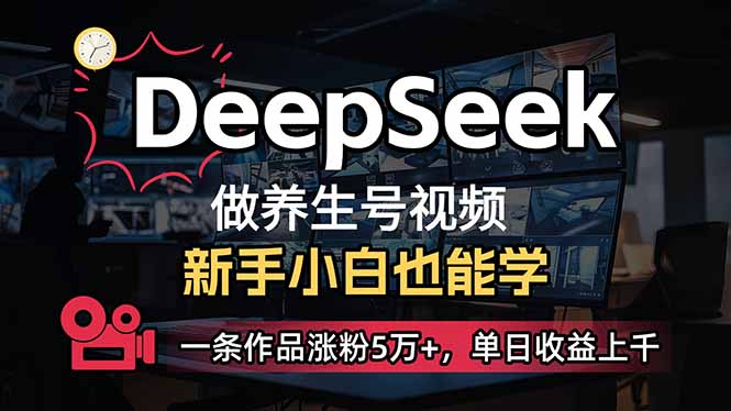 （14199期）小白用DeepSeek做养生号，一条作品涨粉5万+，单日收益上千-网创联盟