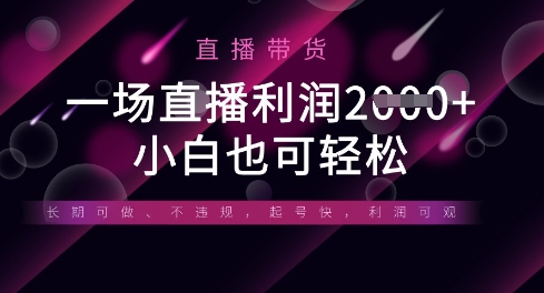 半无人直播带货,一场利润数张,适合所有平台玩法,小白也可轻松-网创联盟