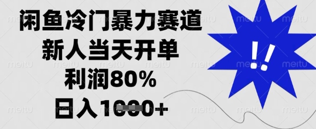 闲鱼冷门暴力赛道,新人当天开单,利润80%,日入数张【揭秘】-网创联盟