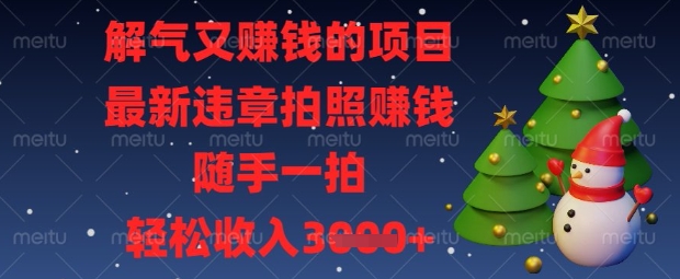 解气又挣钱的项目,最新违章拍照挣钱,随手一拍,轻松收入数张【揭秘】-网创联盟